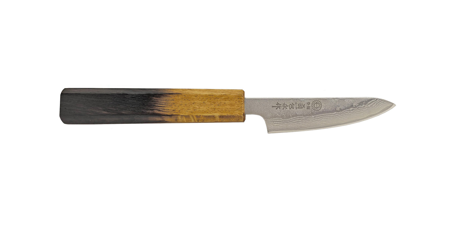 Oak Handle 440C Stainless Damascus Paring