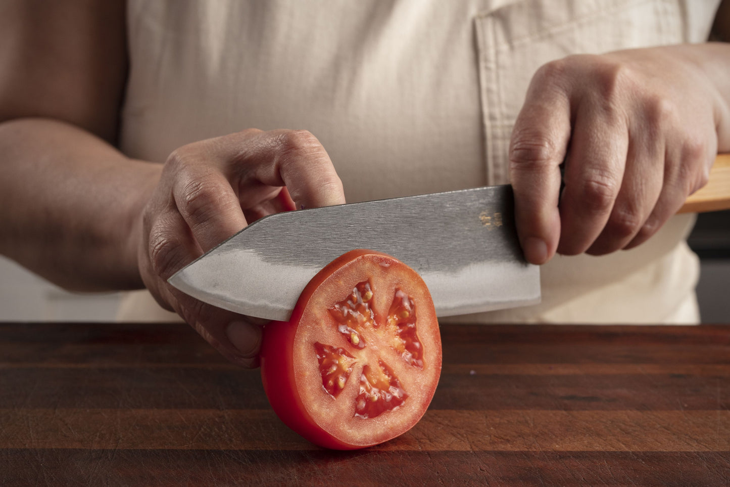 KURO Kurouchi Carbon Steel Clad Santoku - Blue #2