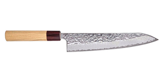 MDT67 Series 67-Layer Mirror Damascus Tsuchime  Zelkova & Mahogany Gyuto