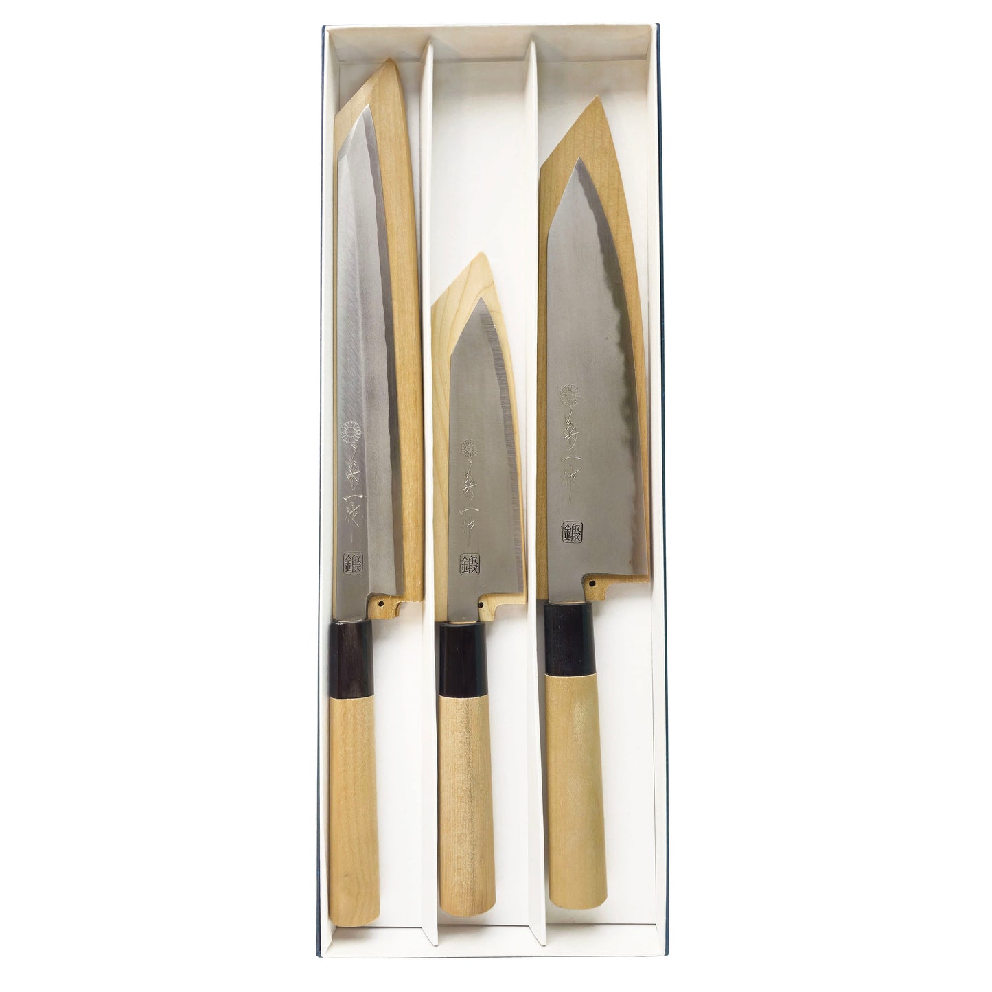 Kokaji White Carbon Kiritsuke 3 Knife Set