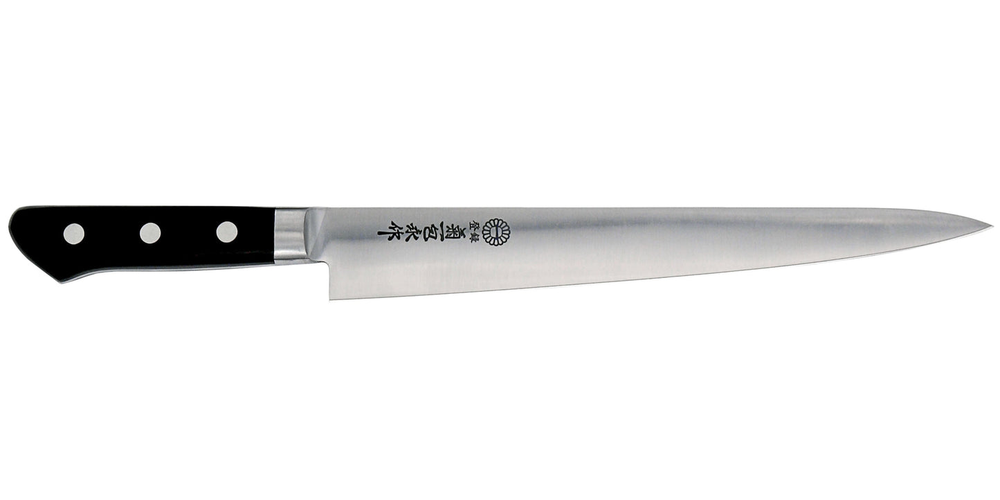 Kikuichi Cutlery Carbon Steel Series Sujihiki. Available in sizes 24 cm and 27 cm.