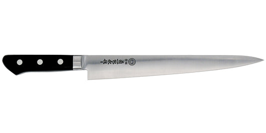 Kikuichi Cutlery Carbon Steel Series Sujihiki. Available in sizes 24 cm and 27 cm.