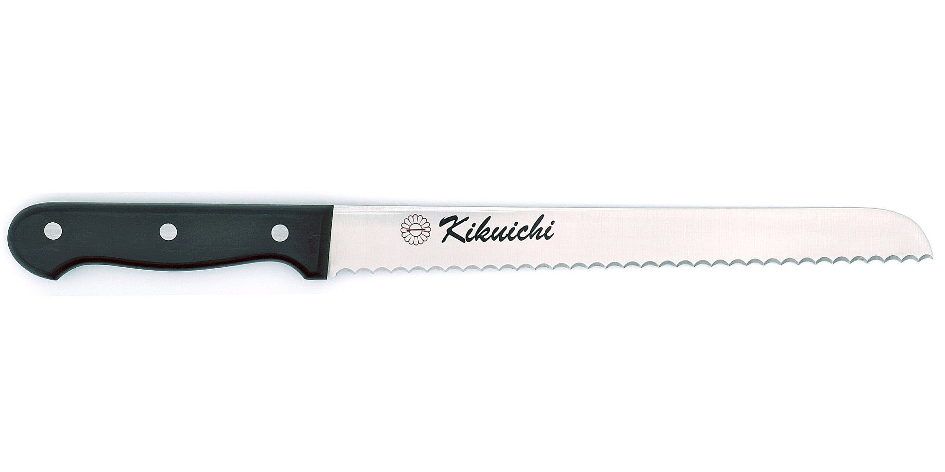 Kikuichi Cutlery Molybdenum Stainless Steel Bread Knife. Available in sizes 25 cm and 30 cm.