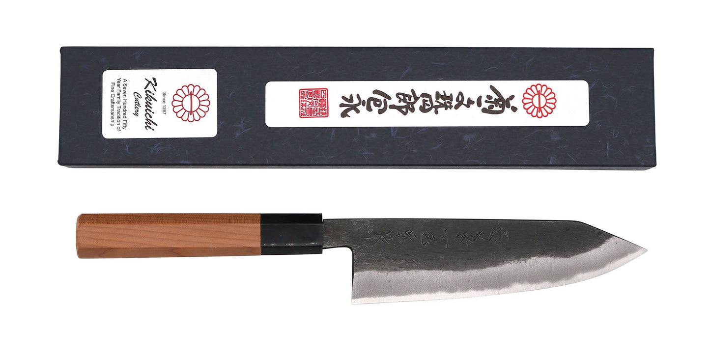 KURO Kurouchi Carbon Steel Clad Santoku - Blue #2