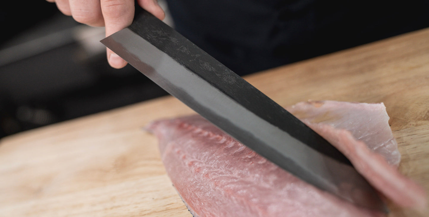 KURO Kurouchi Carbon Steel Clad Sujihiki