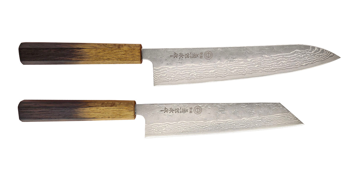Swedish Steel Nashiji Damascus Gyuto with Oak handle