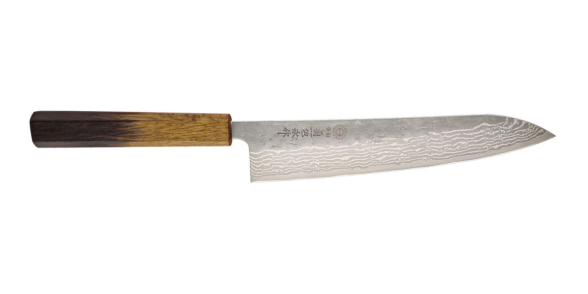 Swedish Steel Nashiji Damascus Gyuto with Oak handle