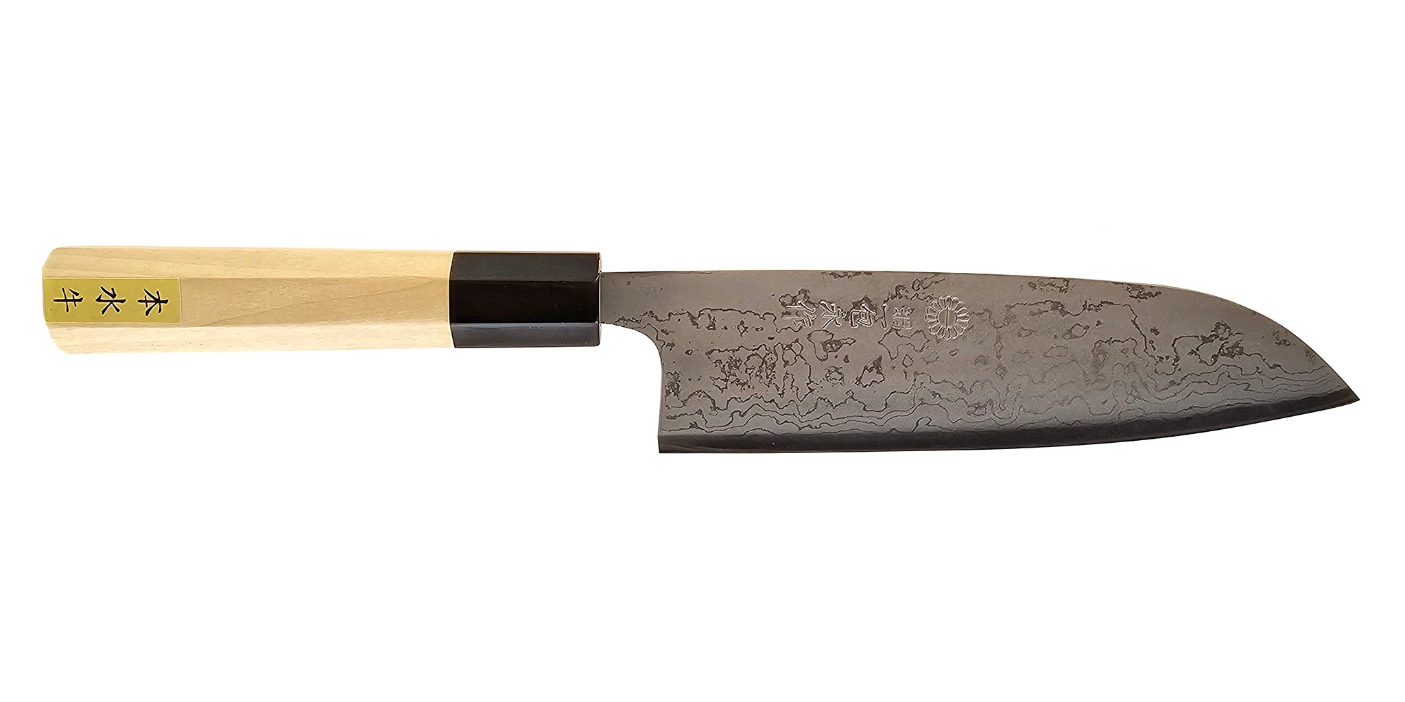 Kikuichi Cutlery SW Series Carbon Damascus Santoku
