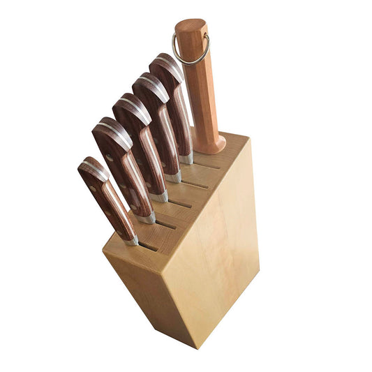 BLOCK Set 5 Knives, 1 Honing Rod, Knife Block, WDT Series Knives