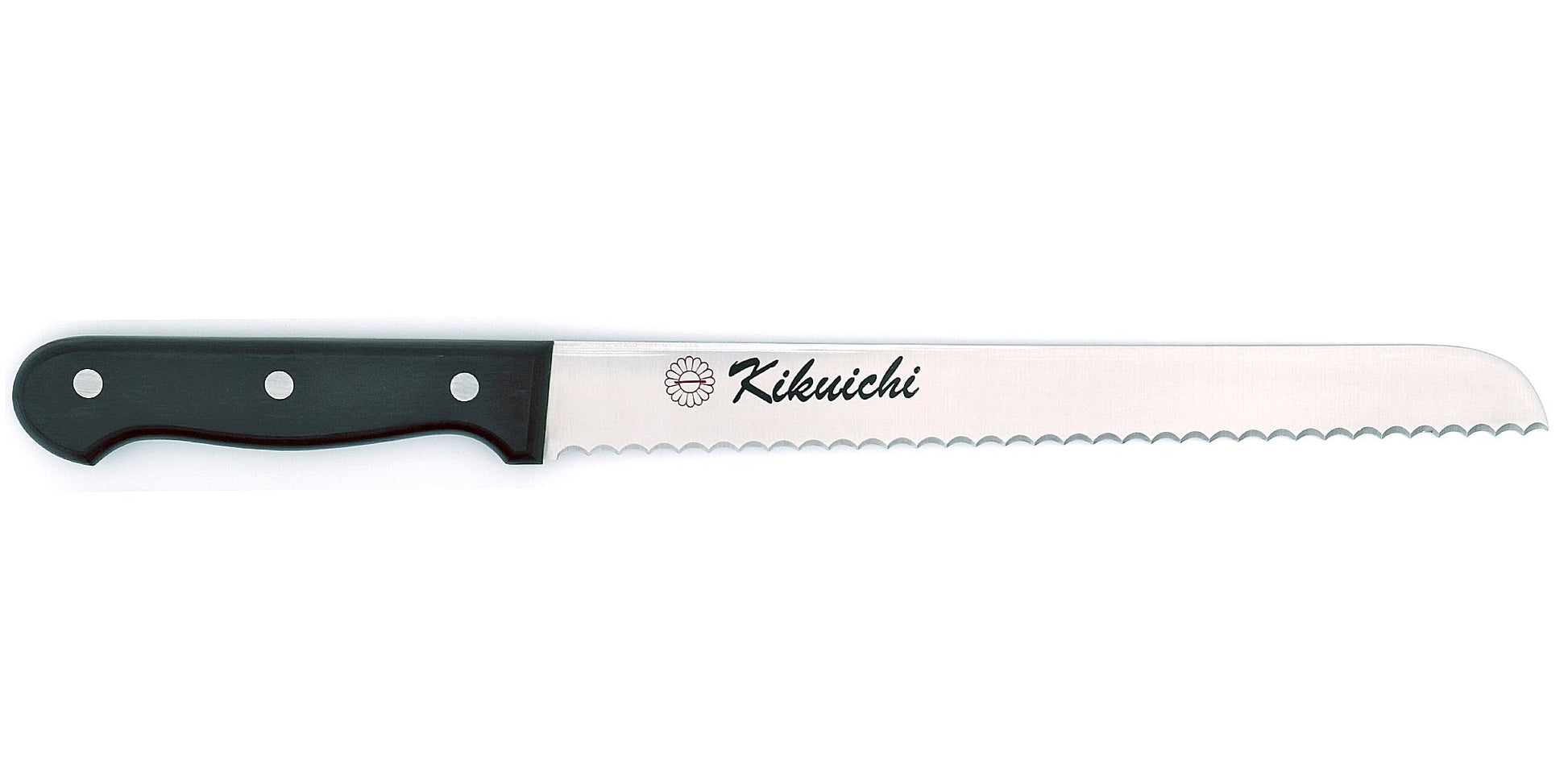 Kikuichi Cutlery Molybdenum Stainless Steel Bread Knife. Available in sizes 25 cm and 30 cm. 