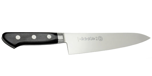 Kikuichi Cutlery Molybdenum Stainless Steel Gyuto. Chef's knife available in sizes 18 cm, 21 cm, 24 cm, 27 cm, and 30 cm. 