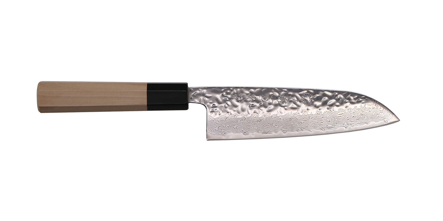 Kikuichi Cutlery MDT67 Series Damascus Tsuchime Knives, Mirror