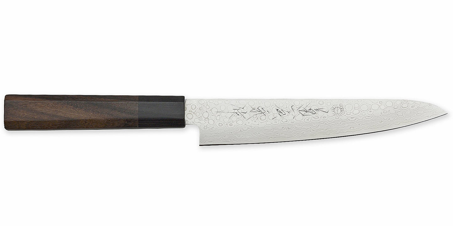 Kikuichi Cutlery Nickel Warikomi Damascus (NWD Series) Petty knife available in 15 cm.